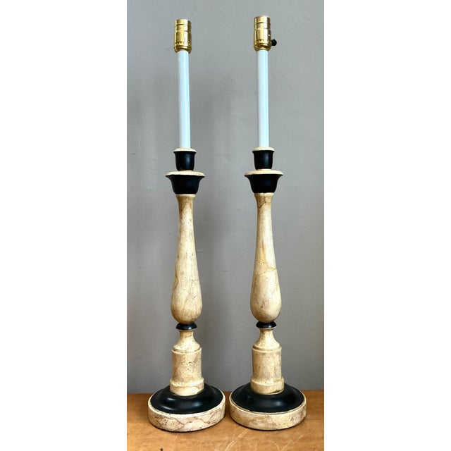 Vintage Sarreid Candlestick Lamps - A Pair For Sale - Image 14 of 18