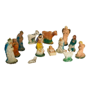 14 PCS Antique Nativity Christmas Set Religious