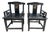 Set of 19th Century Chinese Chairs in Lacquered Black Wood with Gilt Decoration, 1890s For Sale