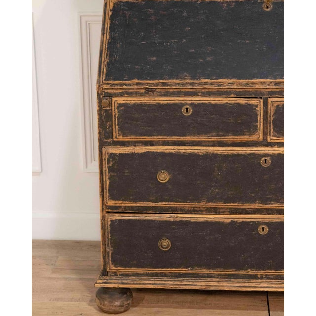 Baroque Secretary with Black Exterior and Blue Interior, Circa 1760 For Sale - Image 14 of 16