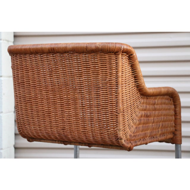 Pair of Vintage Harvey Probber Model D43 Wicker Cantilever Armchairs, 1970s For Sale - Image 12 of 17