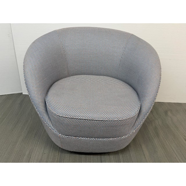Cream A. Rudin Swivel Lounge Chair For Sale - Image 8 of 12