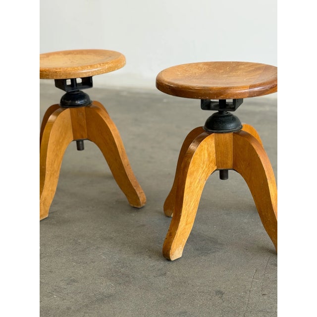1960s Vintage Industrial Swivel Stools - Price Per Stool- One Available For Sale - Image 5 of 18