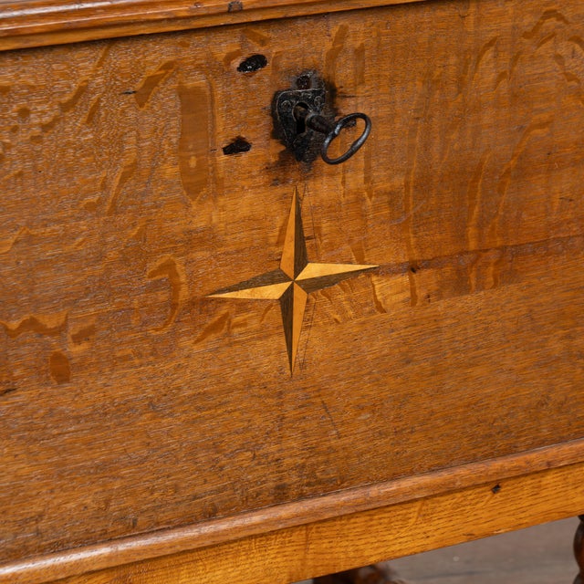 Early 19th Century Oak Trunk on Stand Side Table For Sale - Image 11 of 17
