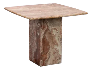 Mid-Century Marble Side Table with Grain
