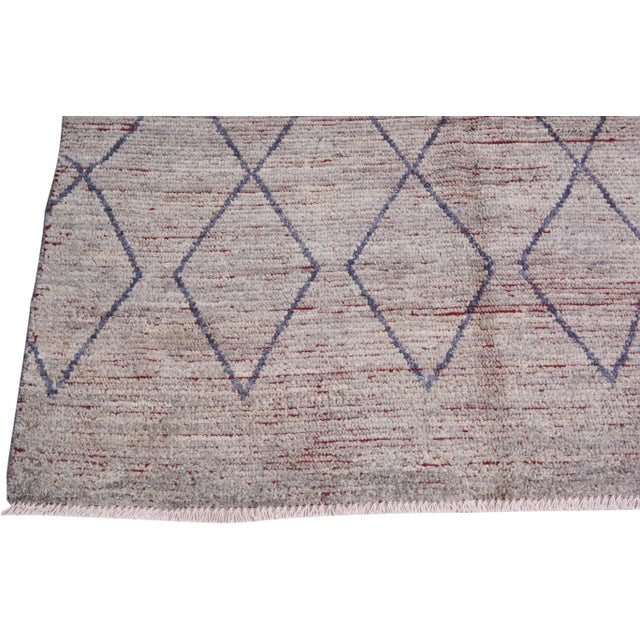 1970s Moroccan Hand Knotted Rug With Natural Color Organic Wool and Soft Texture,10'4"x14'2" For Sale - Image 5 of 7