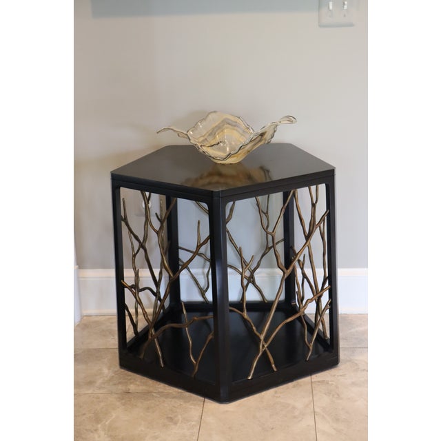 Modern Laura Kirar for Baker Industrial Modern Dorada Side Table For Sale - Image 3 of 8