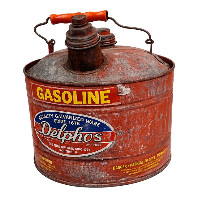 Vintage Galvanized Gasoline Can For Sale