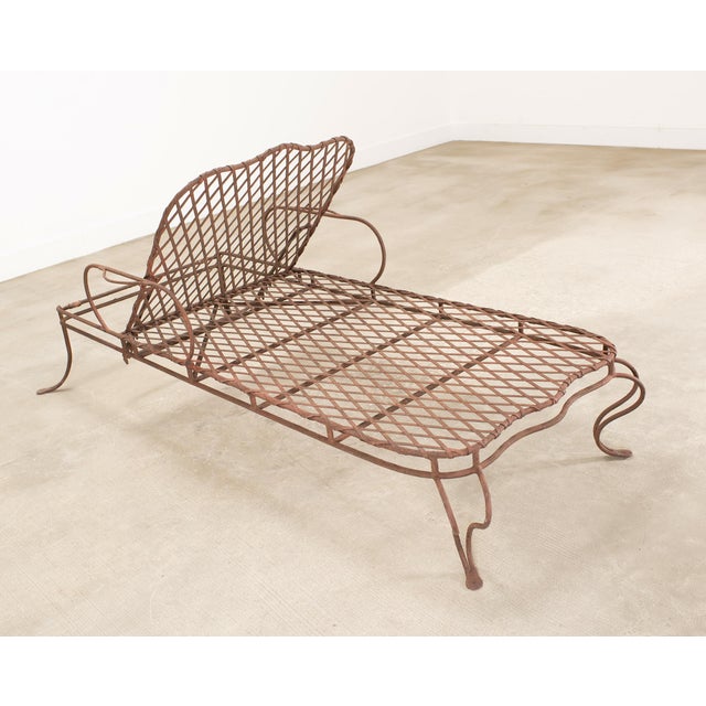 Rose Tarlow Melrose House Twig Iron Garden Chaise Lounge For Sale - Image 16 of 18