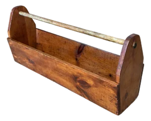 Antique Wood Carpenters Tool Box Caddy