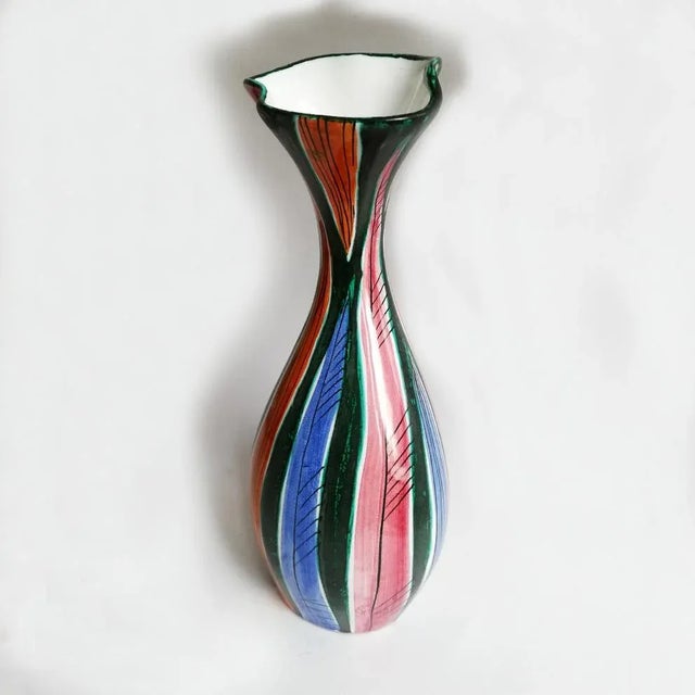 Mid-Century Italian Ceramic Vase by Maioliche Deruta For Sale - Image 4 of 7
