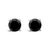 14K White Gold 6.00 Cttw Round Brilliant-Cut Black Diamond Classic 4-Prong Stud Earrings with Screw Backs (Fancy Color-Enhanced, I2-I3 Clarity) For Sale