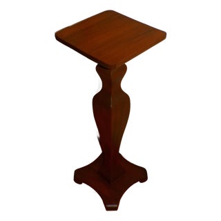 Vintage Solid Wood Pedestal Plant Fern Bust Stand For Sale