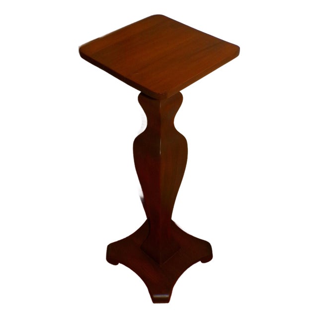 Vintage Solid Wood Pedestal Plant Fern Bust Stand For Sale