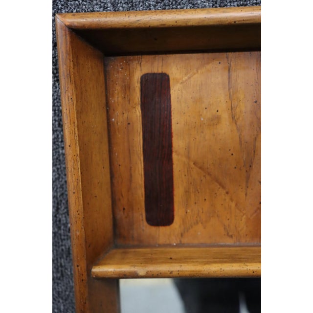 Modern Rosewood & Walnut Inlay Mirror For Sale - Image 3 of 7