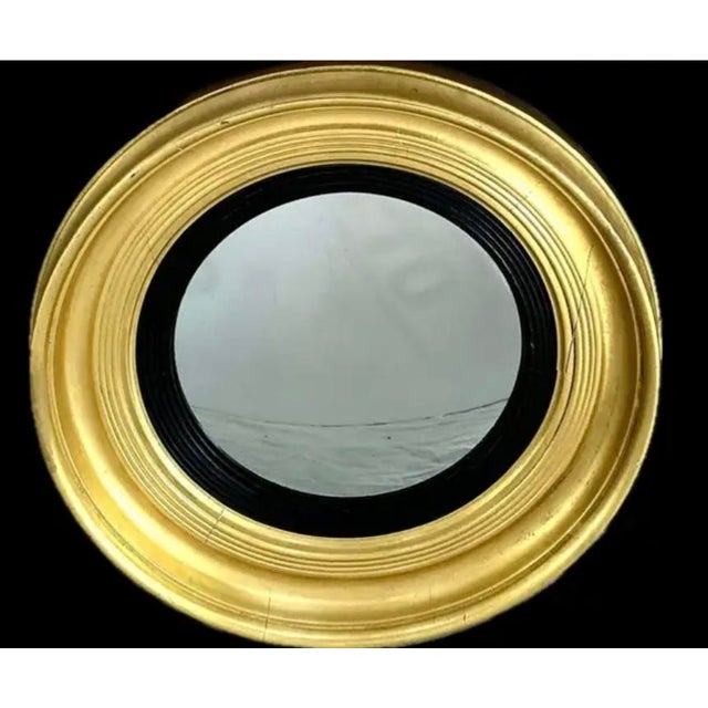 English Regency Convex Giltwood Bullseye Mirror For Sale - Image 4 of 8