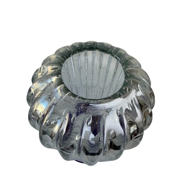 Livio Seguso, Seguso Murano Italian Art Glass Cobalt Gold Aventurine Footed Vase Sculpture For Sale - Image 18 of 18