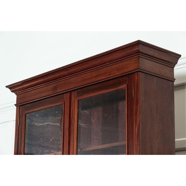19th C English Mahogany Glazed Bookcase, 1870s For Sale - Image 12 of 16