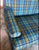 Mid Century Sofa Blue and Green Plaid 3 Seat Sofa For Sale - Image 6 of 12