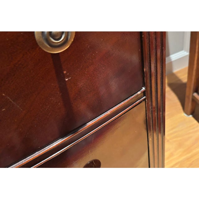 1930s Drexel Company Mahogany Bowfront Chest of Drawers For Sale - Image 12 of 14