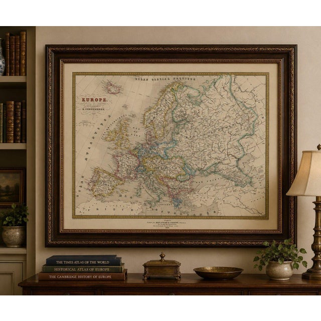 French Map of Europe by Cortambert – Russia, Scandinavia & Balkans 1864 A large and finely detailed antique map of Europe...