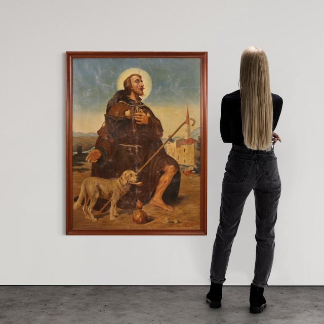Italian Artist, Saint Roch, 1930, Oil on Canvas, Framed For Sale - Image 12 of 16