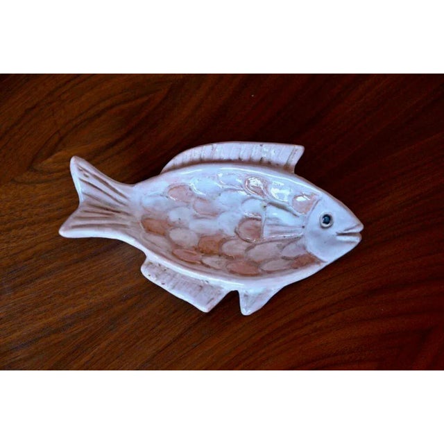 Boho Chic Pink Fish Ceramic Bowl by Denise Picard, France, 1940s For Sale - Image 3 of 7