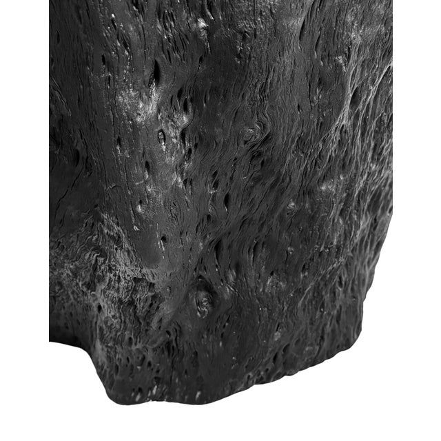 Natural Form Black Stump Rustic Modern Stool / Side Table For Sale - Image 4 of 5