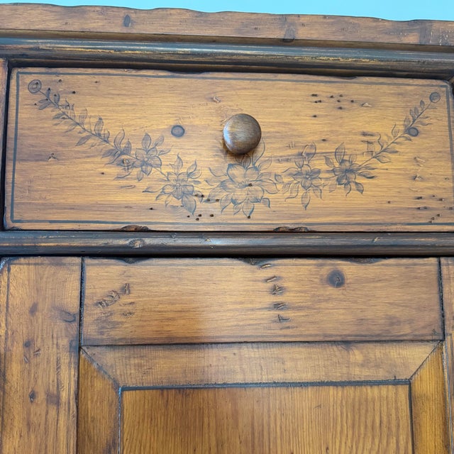 Wood 1990s Wood Jelly Cupboard Cabinet Pyrography Style For Sale - Image 7 of 11