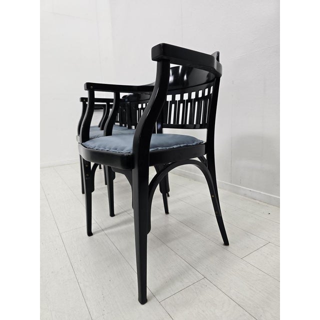 Antique Vienna Secession No. 714 Armchairs by Gustav Siegel for Jacob & Josef Kohn, 1890s, Set of 4 For Sale - Image 17 of 18