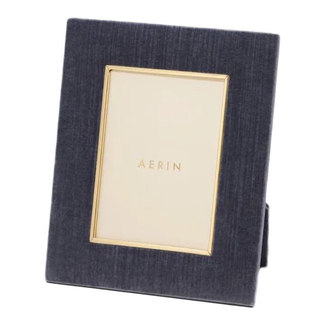 AERIN Valentina Velvet Frame, Dusk Blue 5" x 7" Chairish