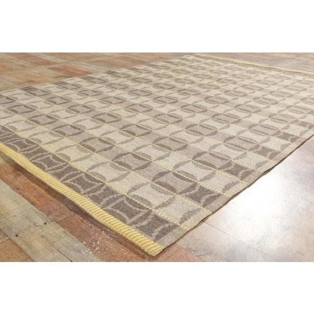 Textile Mid 20th Century Vintage Swedish Deco Kilim Rug, 05'02 X 07'09 For Sale - Image 7 of 10