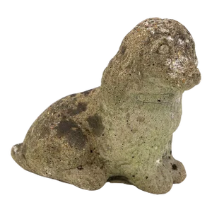 Vintage Reconstituted Stone Dog, English Mid 20th C.