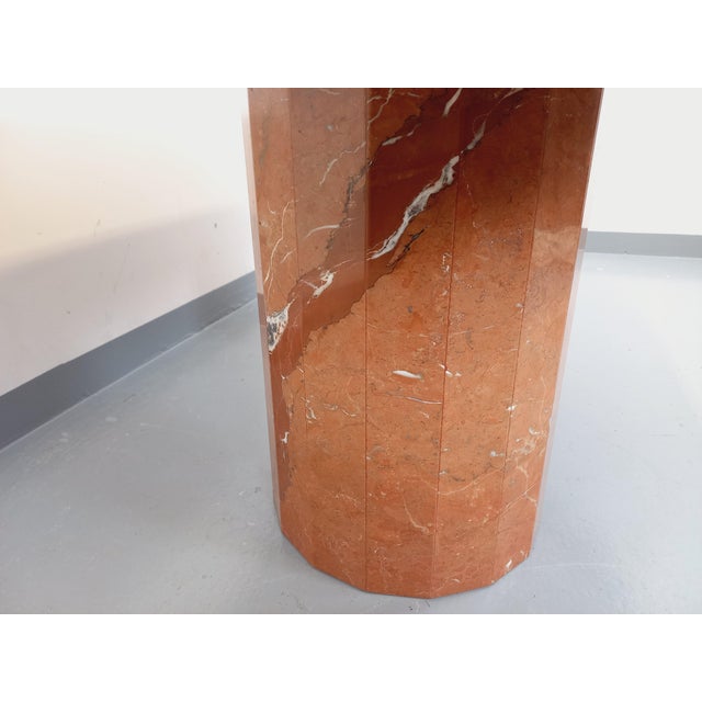 Vintage Oval Dining Table in Pink Marble, 1970s For Sale - Image 12 of 18