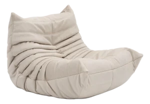Ligne Roset Vintage Togo Fireside Chair in Soft Ivory Microfibre Restored