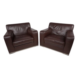Apta Imprimatur Leather Armchairs by Antonio Citterio for B&B Italia Maxalto, 1999, Set of 2 For Sale