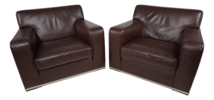 Apta Imprimatur Leather Armchairs by Antonio Citterio for B&B Italia Maxalto, 1999, Set of 2