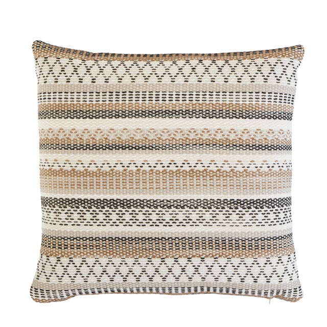 Rustic Schumacher Fremont Indoor & Outdoor 24" Pillow in Neutral For Sale - Image 3 of 3