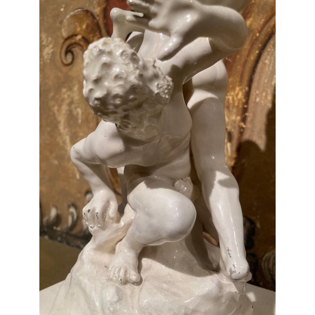Gold 19th Century Italian Renaissance White Glazed Porcelain Figurine Group For Sale - Image 8 of 16