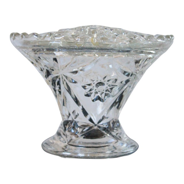 Vintage Glass Flower Frog Vase For Sale