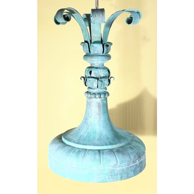 1900 - 1909 Exquisite 19th-Century Salvage Solid Copper Chandelier / Ceiling Light Fixture For Sale - Image 5 of 14