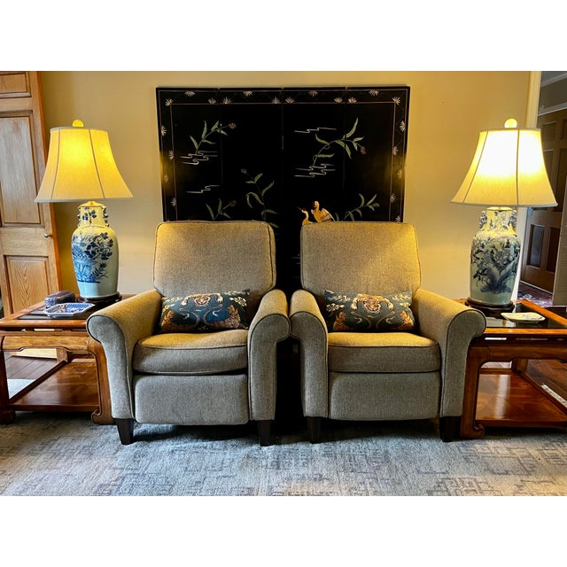 Pair of Large-Scale Vintage Chinese Blue & White Porcelain Chinoiserie Table Lamps For Sale - Image 12 of 12