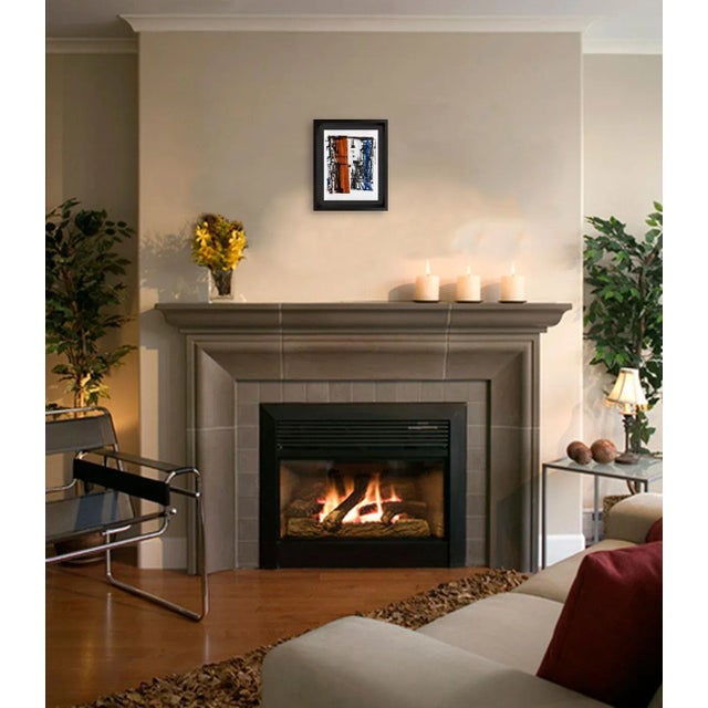 A 1977 Vieira da Silva original lithograph. Frame: 17.5in. x 20.5 in. On wove paper from the presses of Mourlot Freres,...