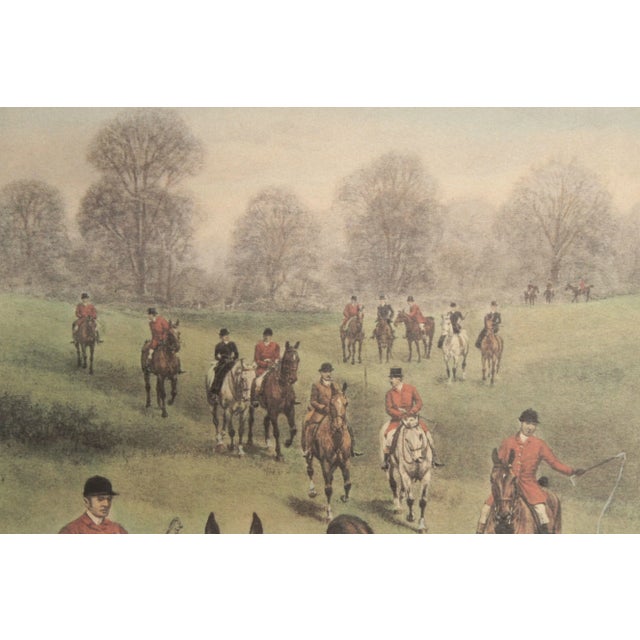 Late 20th Century Vintage English Fox Hunt Lithograph Print, Custom Framed For Sale - Image 5 of 13