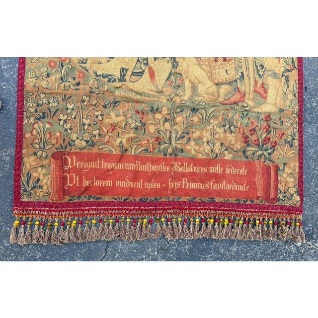 18th Century Large Antique Gothic Adaptation the War of Troy Tapestry French Europe Tapestry For Sale - Image 5 of 18