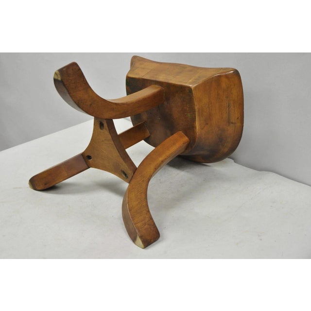 Vintage Mid Century Modern Mahogany Adolf Loos Theban Style Tripod Saddle Stool For Sale - Image 16 of 17
