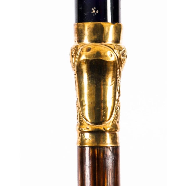 Antique French Gold Plated Sevres Porcelain Walking Sword Stick, 19th Century For Sale - Image 15 of 18