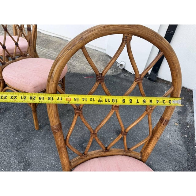 Late 20th Century Set of Four Vintage Bamboo Dining Chairs For Sale - Image 14 of 15