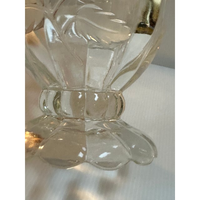 Modern 1970s Imperlux Bohemia Czechoslovakia Handcut Crystal Vase With Frosted Rose Etched For Sale - Image 3 of 14
