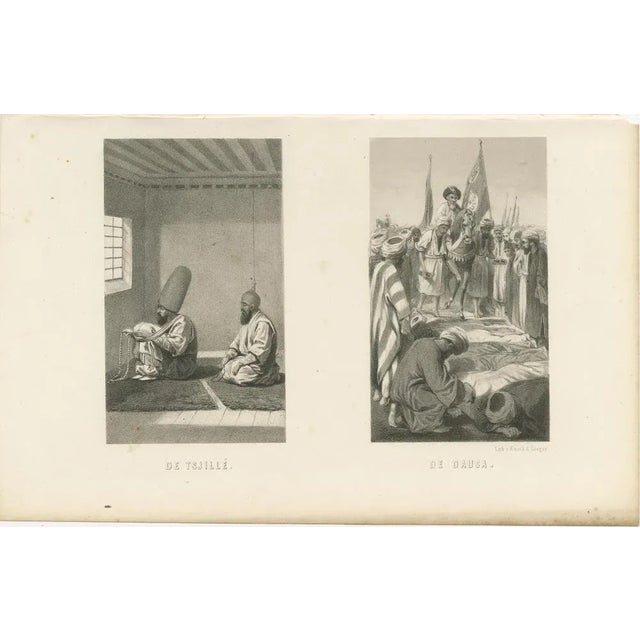 Paper Emrik & Binger, Islamic Sufi Ritual, 1863, Lithograph on Paper For Sale - Image 7 of 10